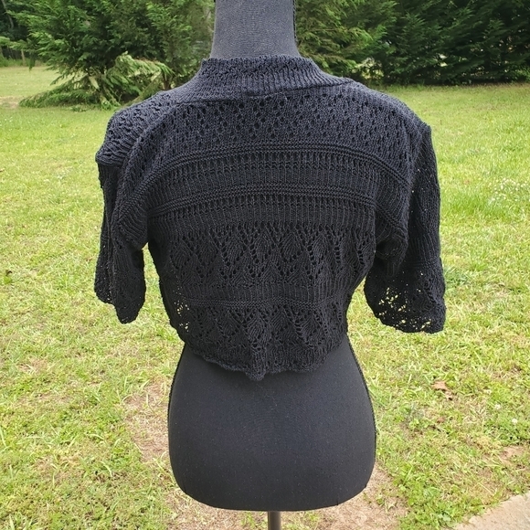 Black Lace Cardigan Small EUC - Picture 4 of 9